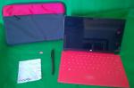 Microsoft Surface Pro 64GB Wi-Fi Black + Red Touch Cover + 64GB MicroSD + Sleeve